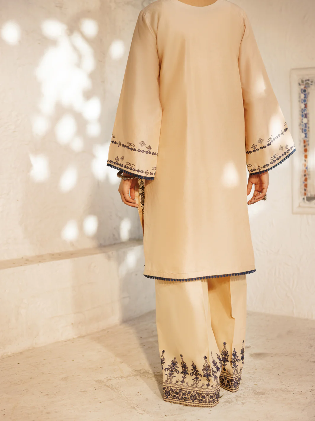 BEIGE CAMBRIC 2PC STITCHED | AL-2PS-LKS-1049/FB-1 - Image 2