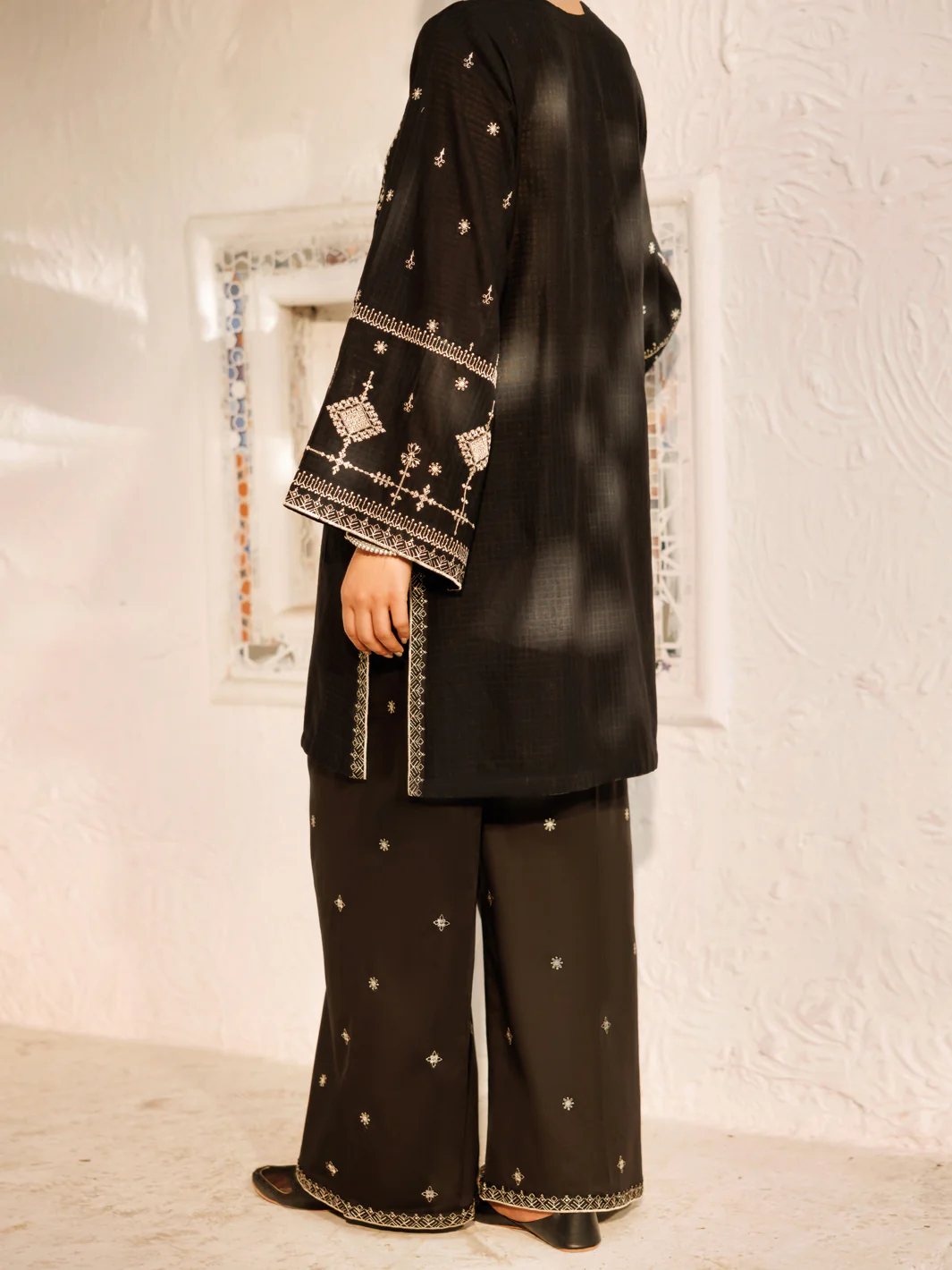 BLACK SQUARE DOBBY 2PC STITCHED | AL-2PS-LKS-1050/AM-2 - Image 2