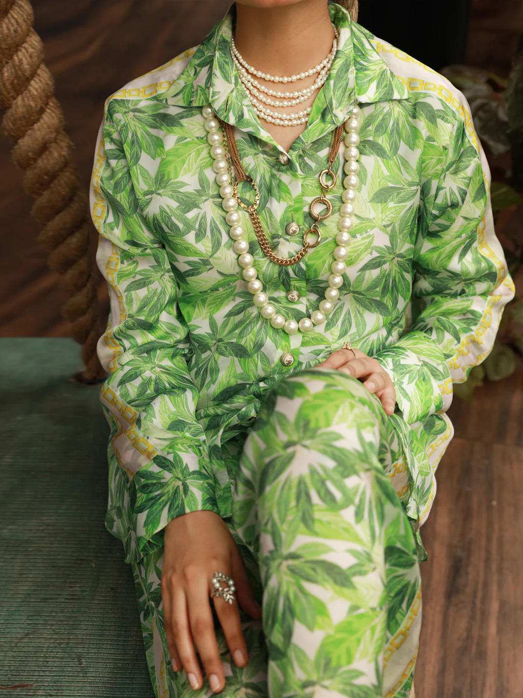 GREEN SATIN 2PC STITCHED | AL-2PS-LKS-US-847/S LK-847A - Image 3