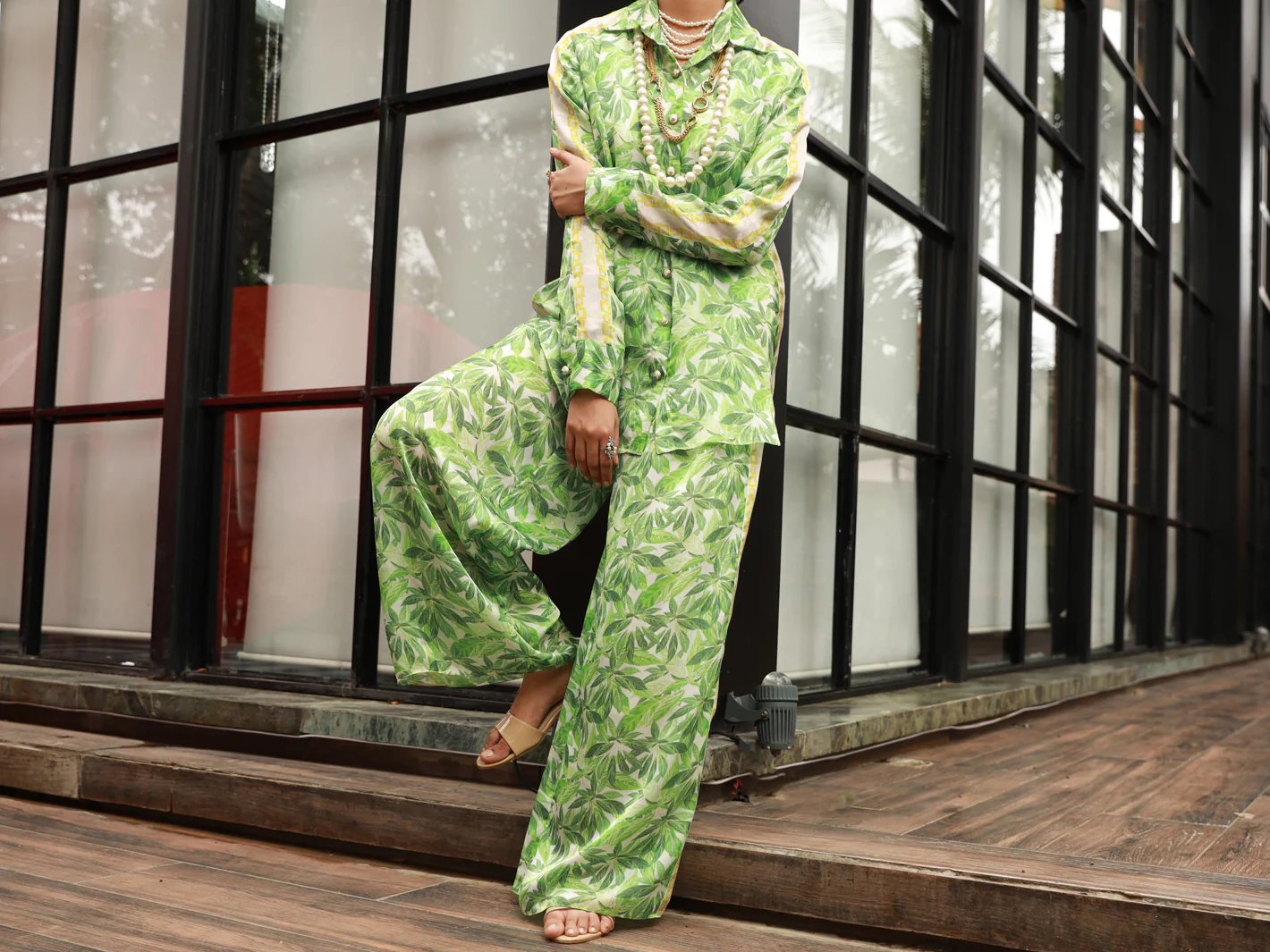 GREEN SATIN 2PC STITCHED | AL-2PS-LKS-US-847/S LK-847A - Image 4
