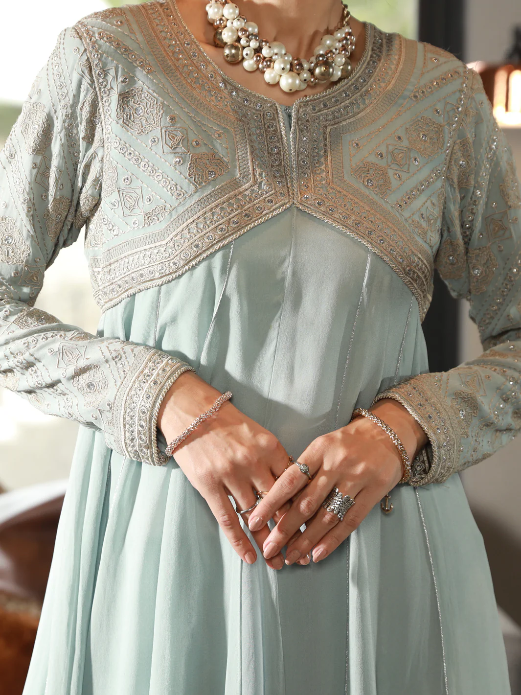GREY GEORGETTE 2PC STITCHED | AL-2PS-LS-US-334/AM-2490A - Image 2