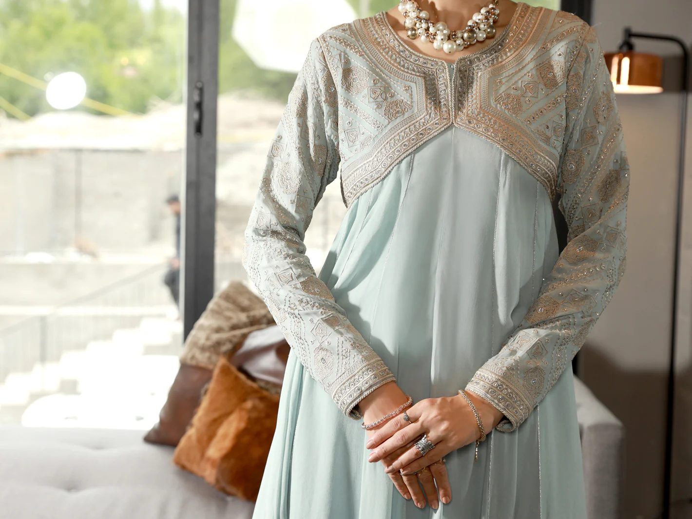 GREY GEORGETTE 2PC STITCHED | AL-2PS-LS-US-334/AM-2490A - Image 5