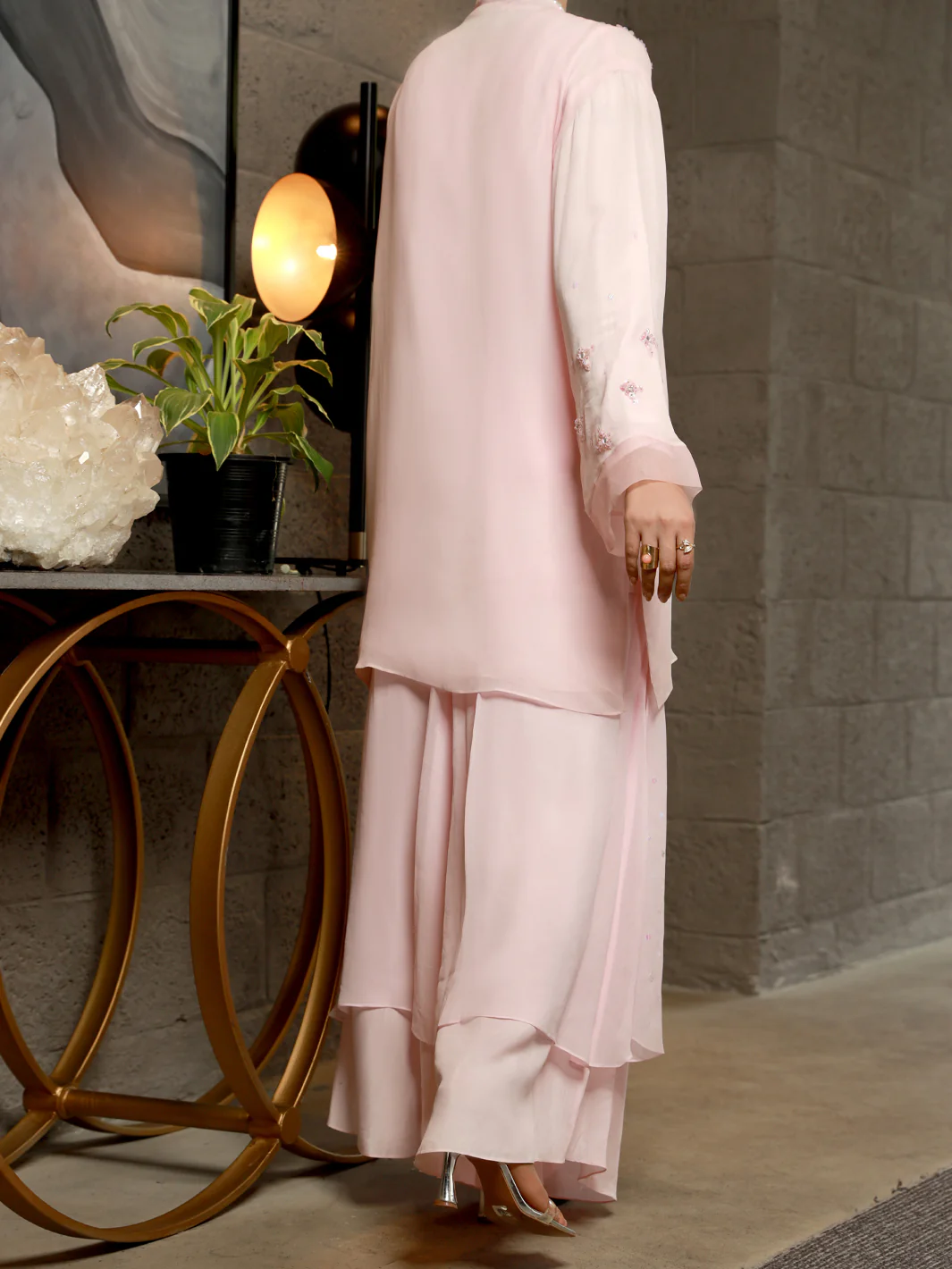 PINK GEORGETTE 2PC STITCHED | AL-2PS-LS-US-335/AM-2490A - Image 2