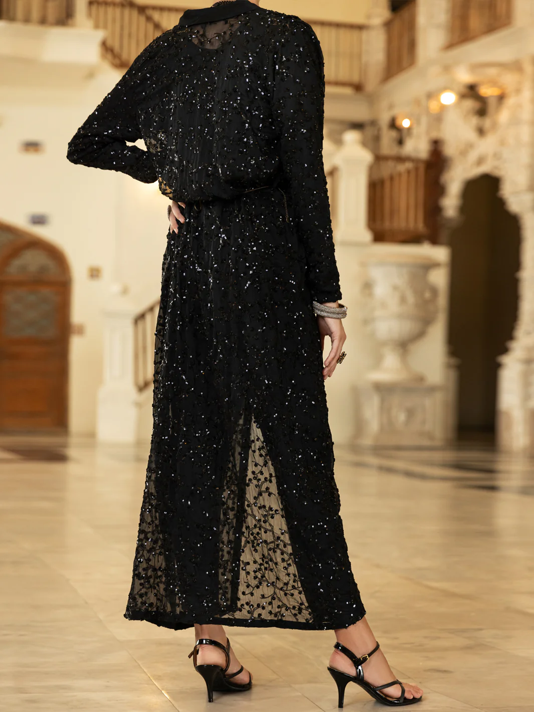 BLACK CHIFFON 2PC STITCHED | AL-2PS-LS-US-351/AM-2324A - Image 2