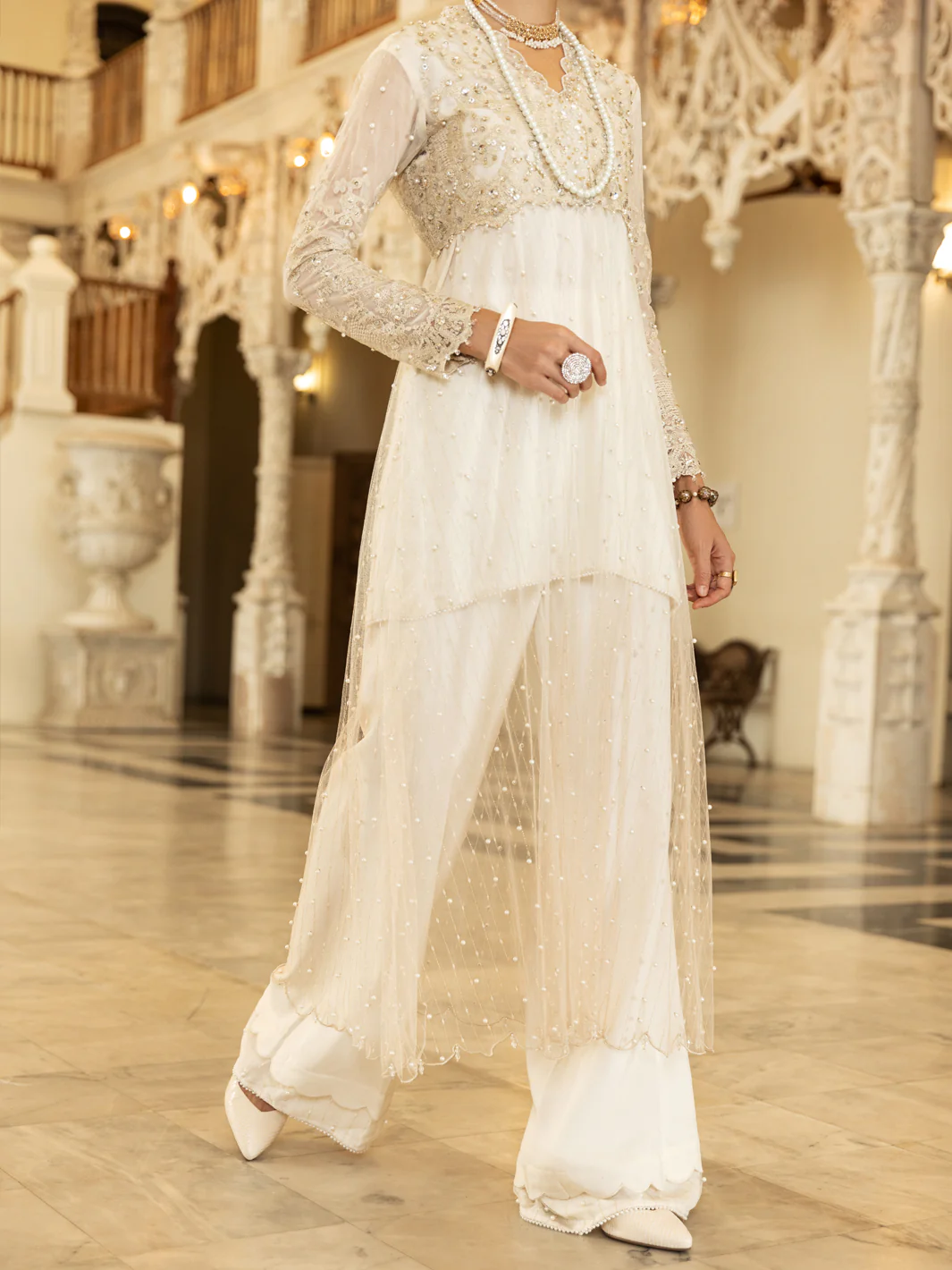 OFF WHITE NET 2PC STITCHED | AL-2PS-LS-US-352/CFL-055A - Image 3
