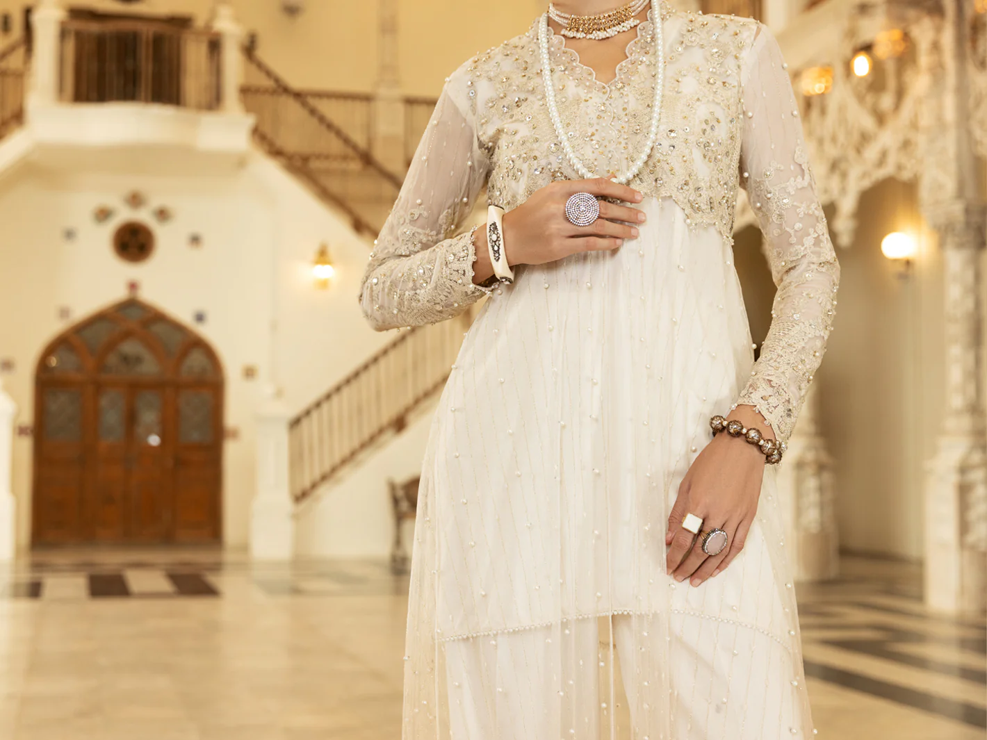 OFF WHITE NET 2PC STITCHED | AL-2PS-LS-US-352/CFL-055A - Image 5
