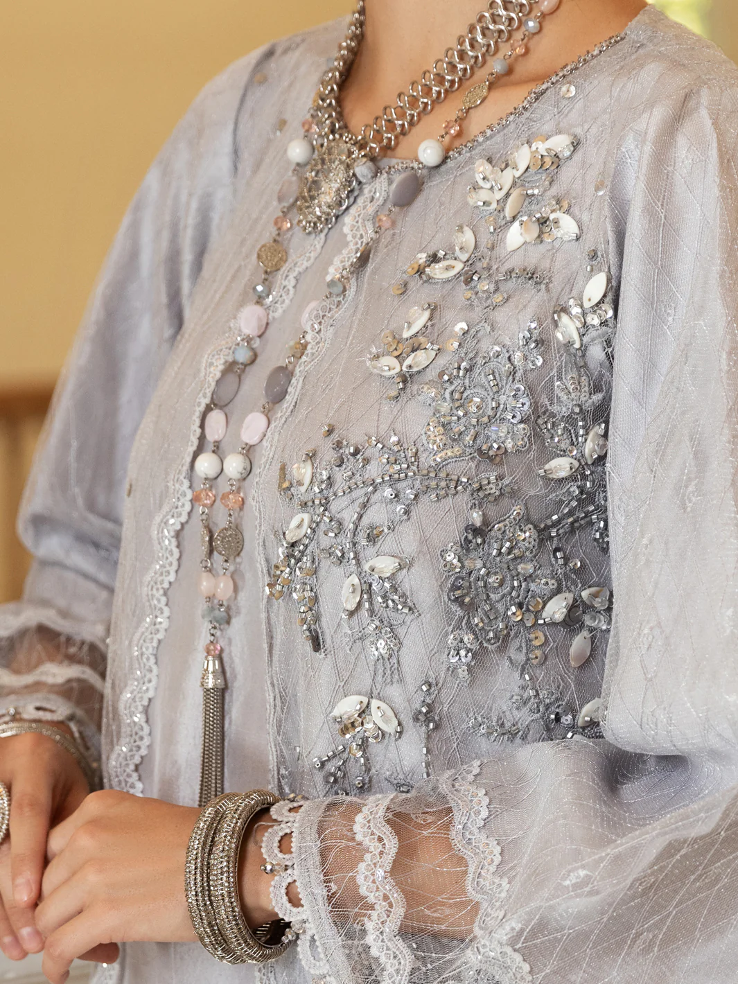 LIGHT GREY NET 2PC STITCHED | AL-2PS-LS-US-353/CFL-020E - Image 3