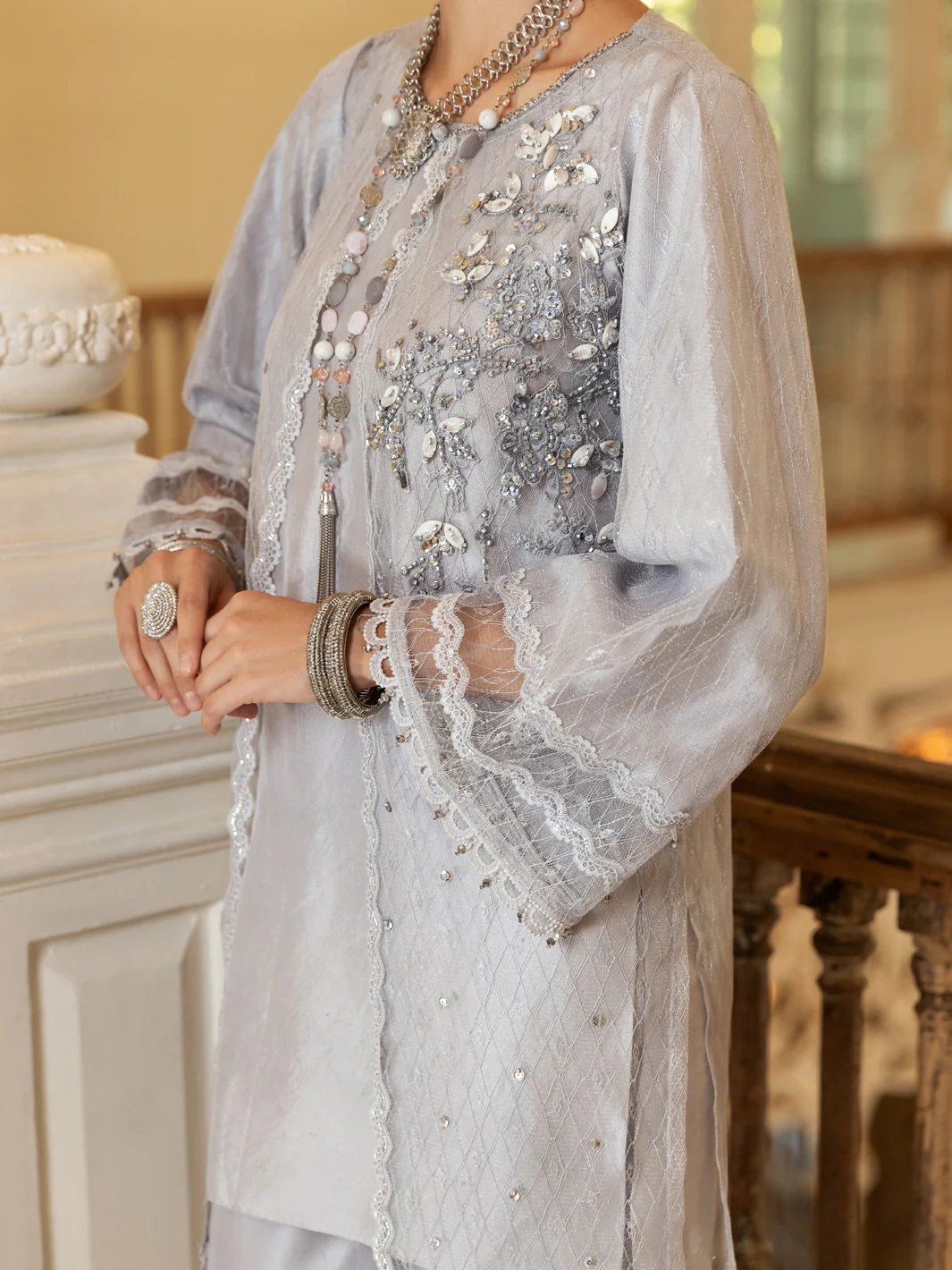 LIGHT GREY NET 2PC STITCHED | AL-2PS-LS-US-353/CFL-020E - Image 4