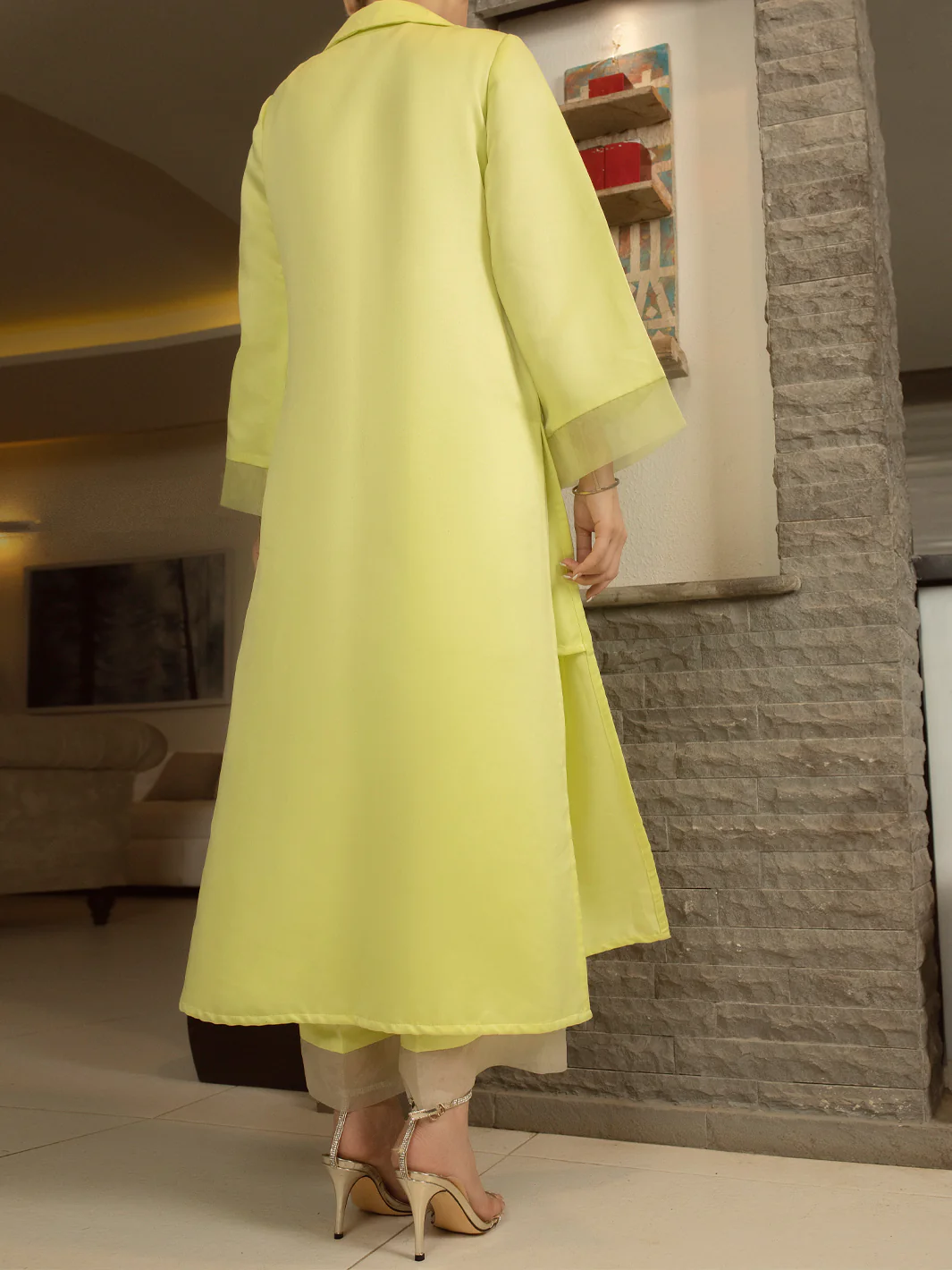 GREEN SATIN 2PC STITCHED | AL-2PS-LS-US-366/AM-2586A - Image 2