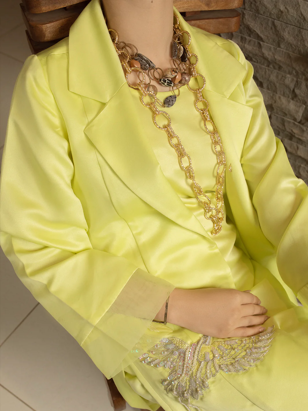 GREEN SATIN 2PC STITCHED | AL-2PS-LS-US-366/AM-2586A - Image 6