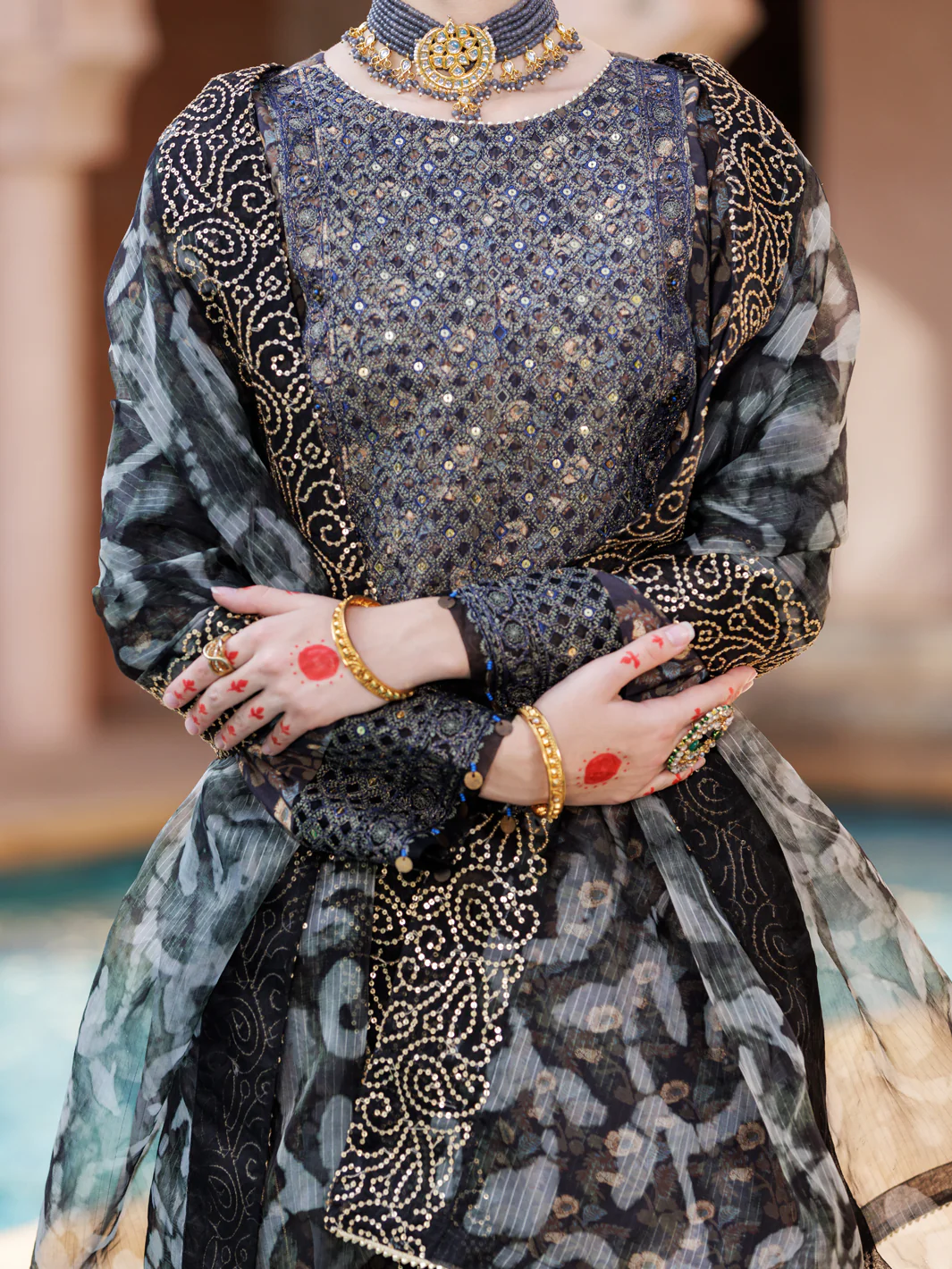 BLACK MAPLE SILK 3PC STITCHED | AL-3PS-LS-433/FB-433A - Image 2