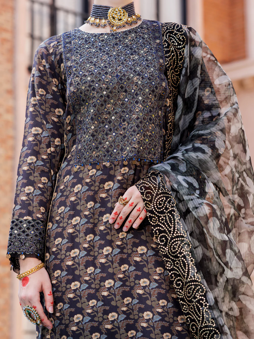 BLACK MAPLE SILK 3PC STITCHED | AL-3PS-LS-433/FB-433A - Image 3