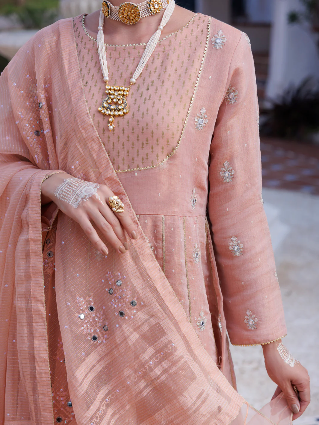 LIGHT PINK MESURI NET 3PC STITCHED | AL-3PS-LS-488/AM-3012D - Image 3