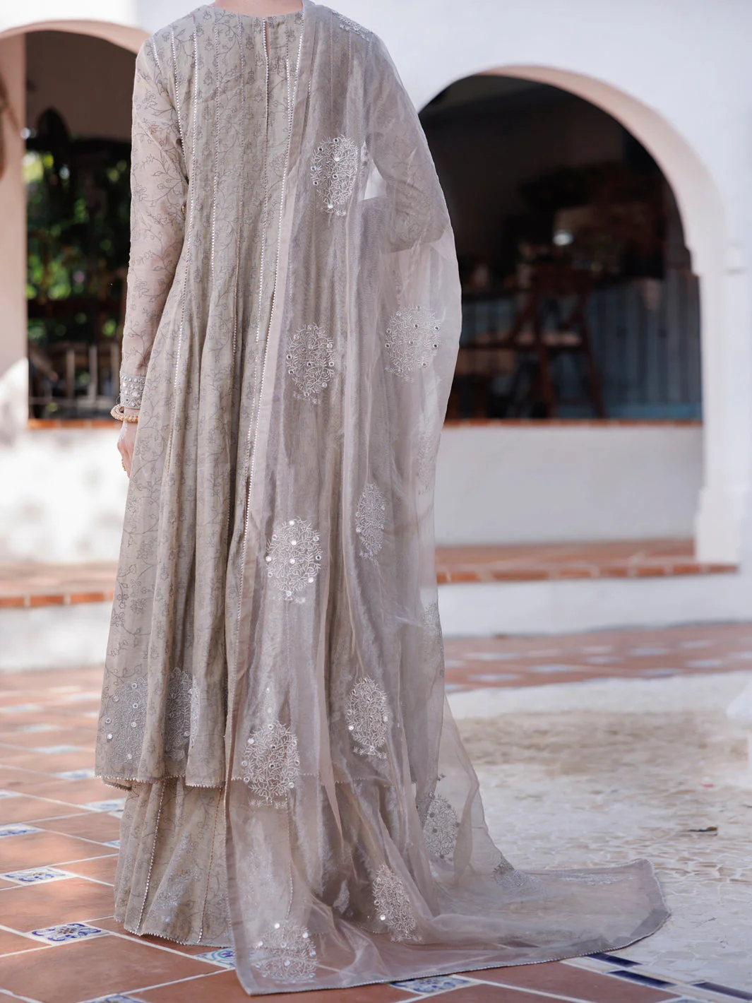 GREY MESURI NET 3PC STITCHED | AL-3PS-LS-489/AM-3012A - Image 2