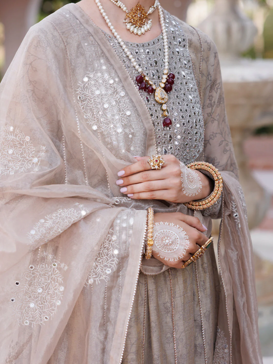 GREY MESURI NET 3PC STITCHED | AL-3PS-LS-489/AM-3012A - Image 3