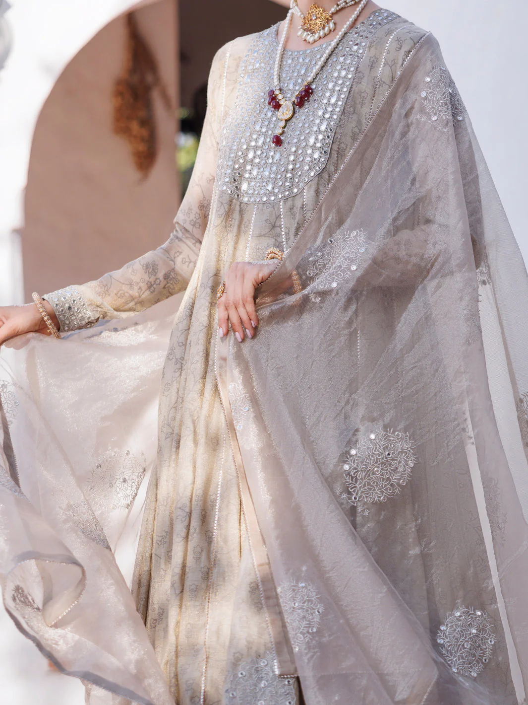 GREY MESURI NET 3PC STITCHED | AL-3PS-LS-489/AM-3012A - Image 4