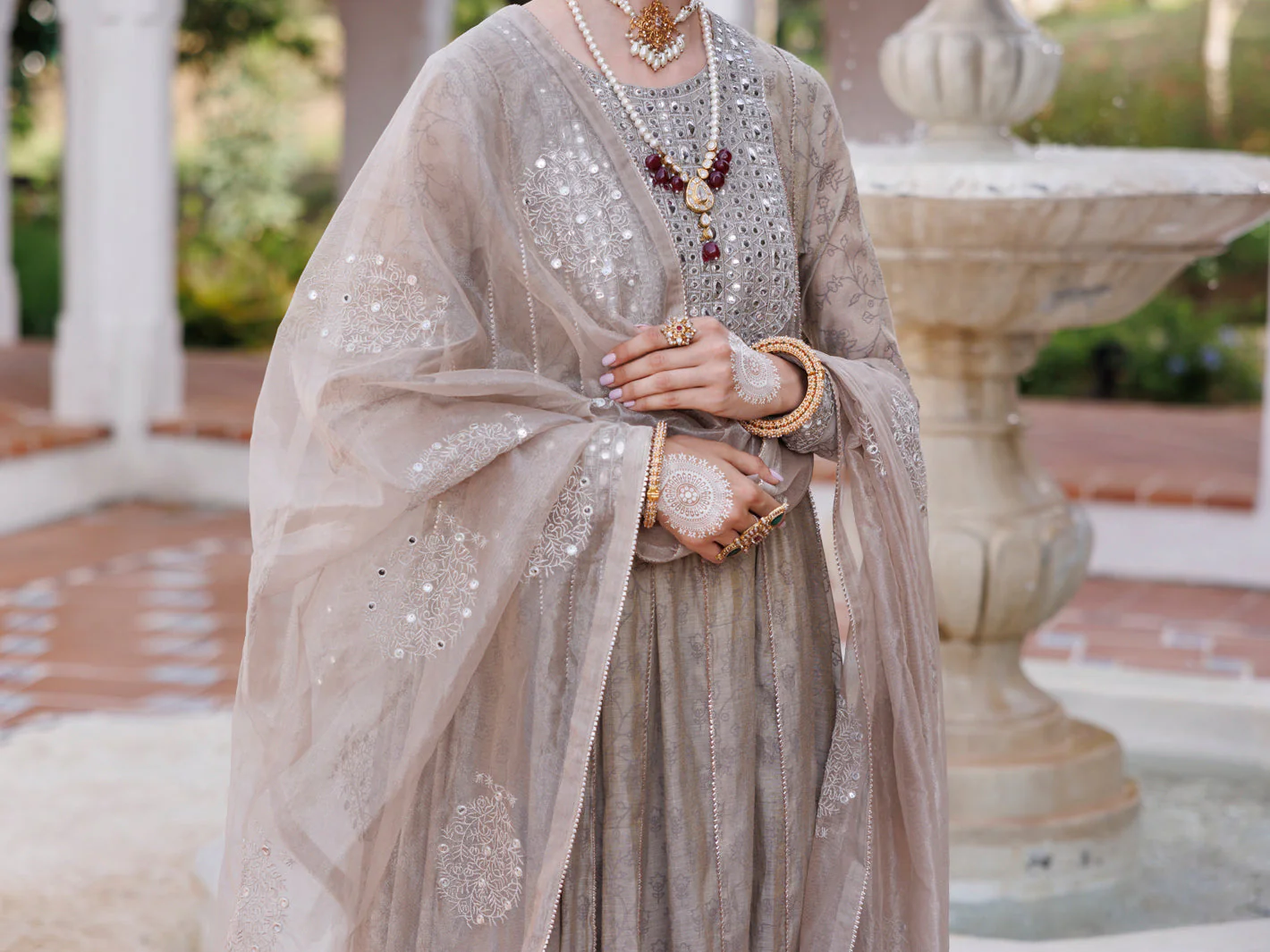 GREY MESURI NET 3PC STITCHED | AL-3PS-LS-489/AM-3012A - Image 5