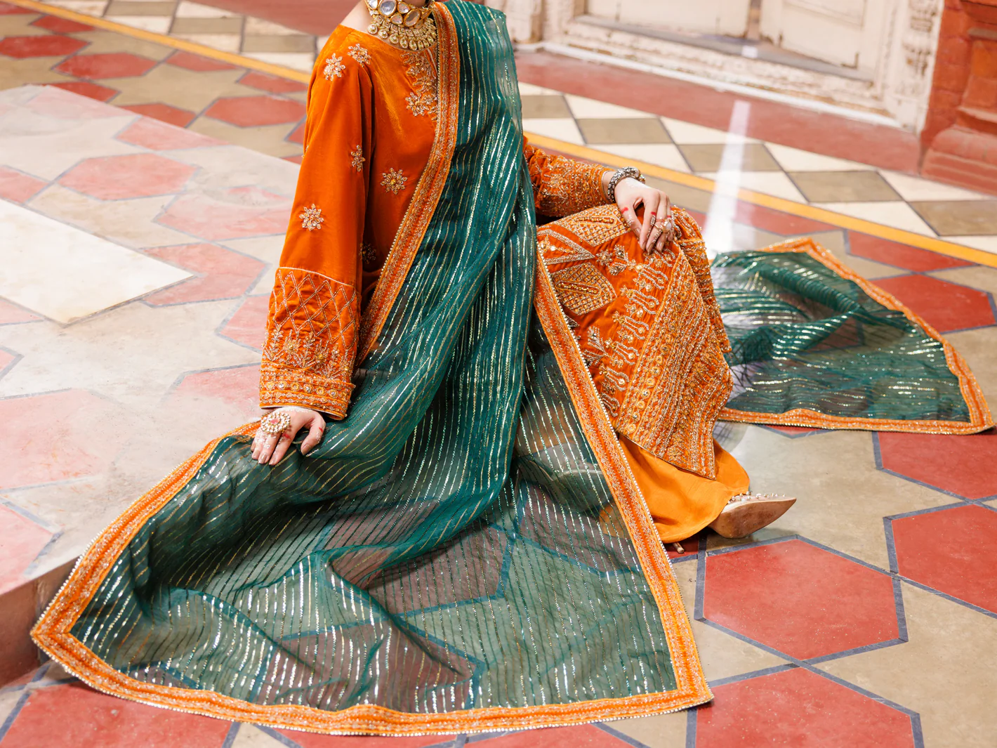 MUSTARD VELVET 3PC STITCHED | AL-3PS-LS-496/AM-3002E - Image 4
