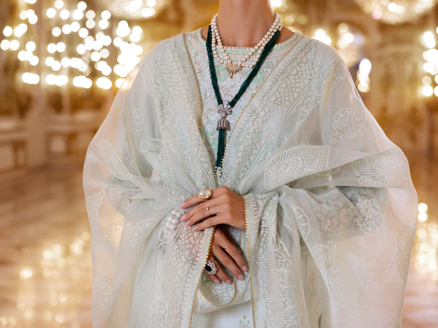 LIGHT GREEN SHEESHA SILK 3PC STITCHED | AL-3PS-LS-502/AM-3001E - Image 4