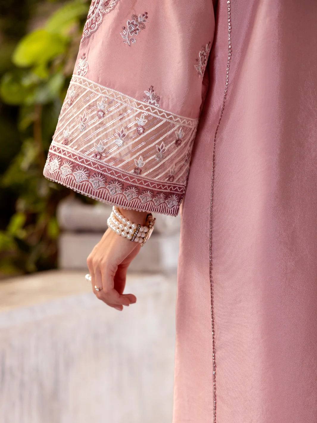 LIGHT PINK SHEESHA SILK 3PC STITCHED | AL-3PS-LS-505/AM-3001D - Image 4