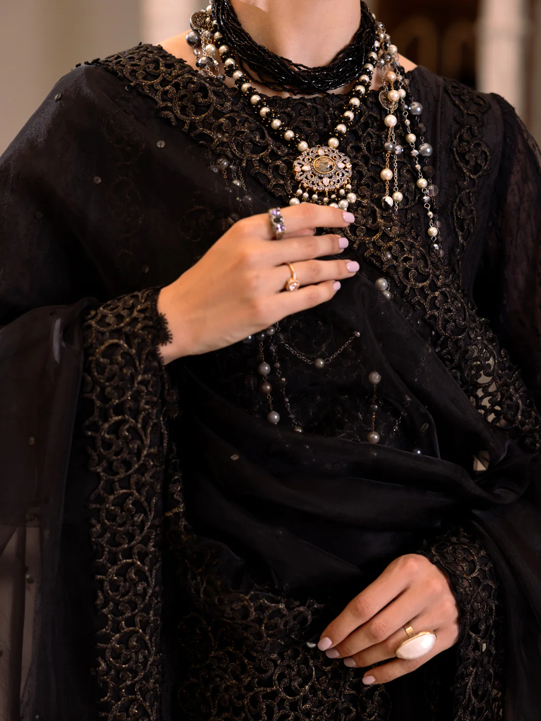 BLACK POLY SCHIFFLI 3PC STITCHED | AL-3PS-LS-508/AM-277 - Image 3