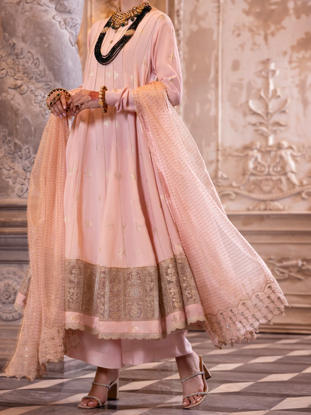 LIGHT PINK VISCOSE LUREX 3PC STITCHED | AL-3PS-LS-513/AM-3139A - Image 3