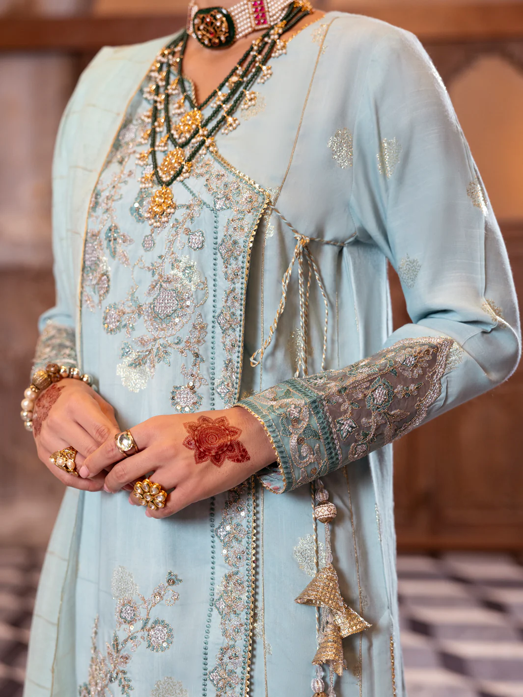 ICE BLUE VISCOSE LUREX 3PC STITCHED | AL-3PS-LS-515/AM-3140A - Image 3