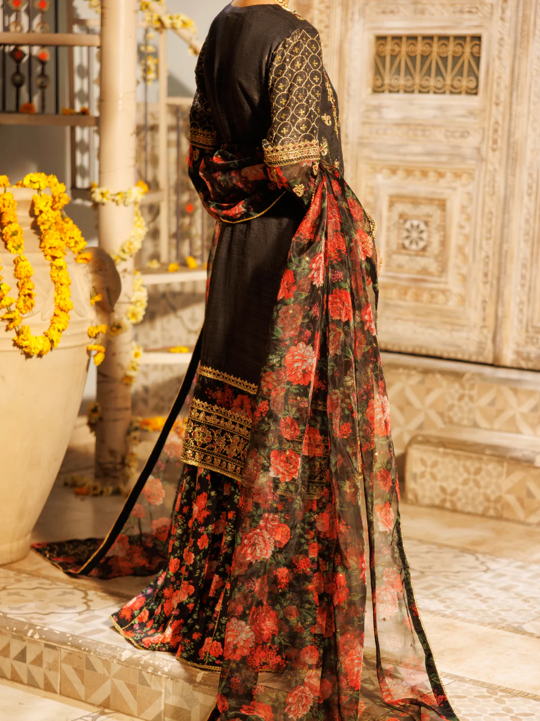 BLACK MESURI NET 3PC STITCHED | AL-3PS-LS-551/FB-551A - Image 2