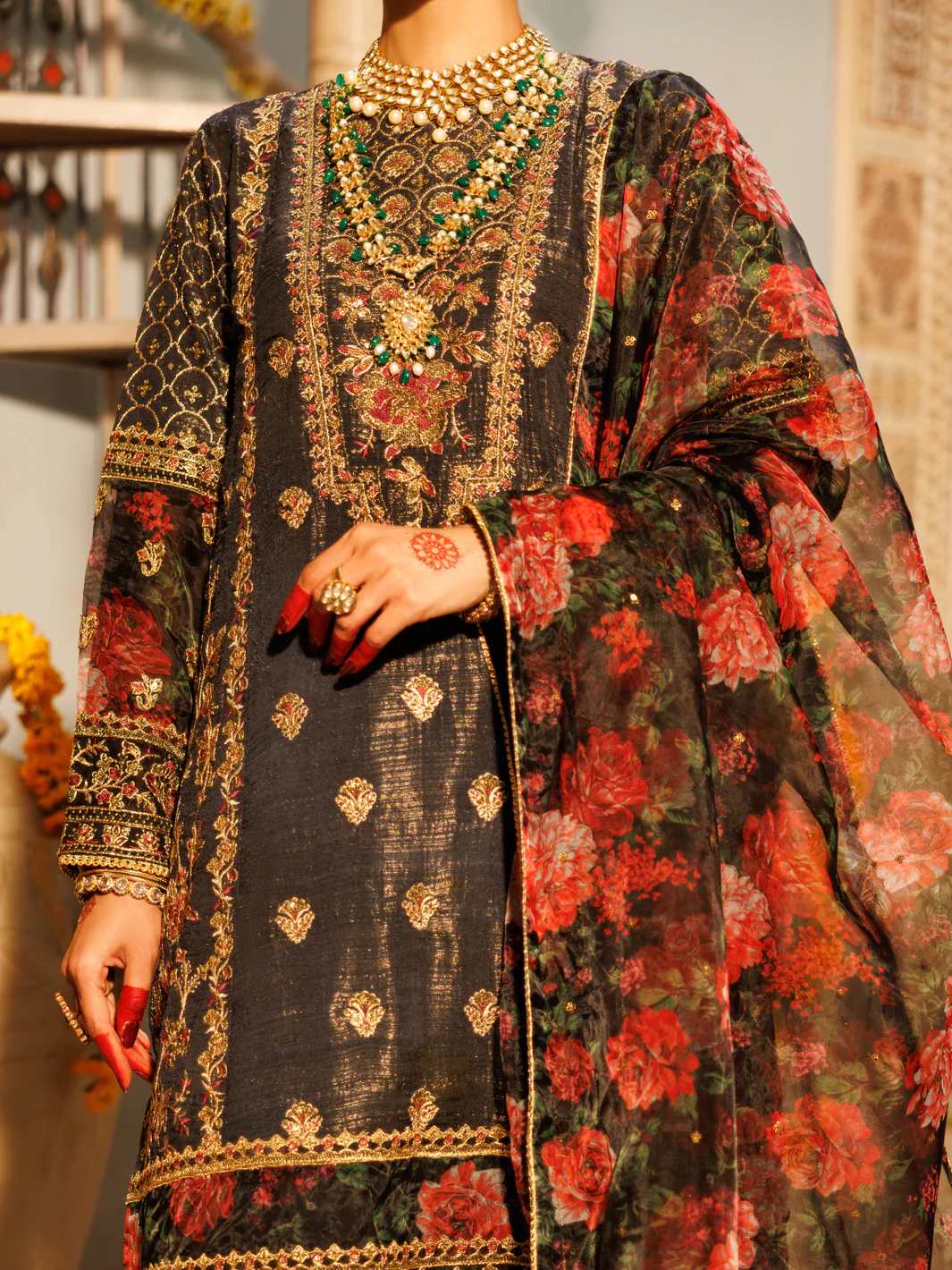 BLACK MESURI NET 3PC STITCHED | AL-3PS-LS-551/FB-551A - Image 3