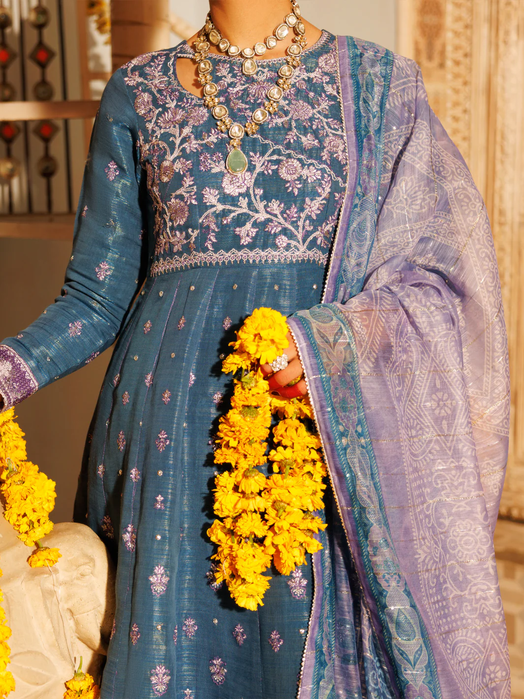 ICE BLUE MESURI NET 3PC STITCHED | AL-3PS-LS-552/FB-552A - Image 5