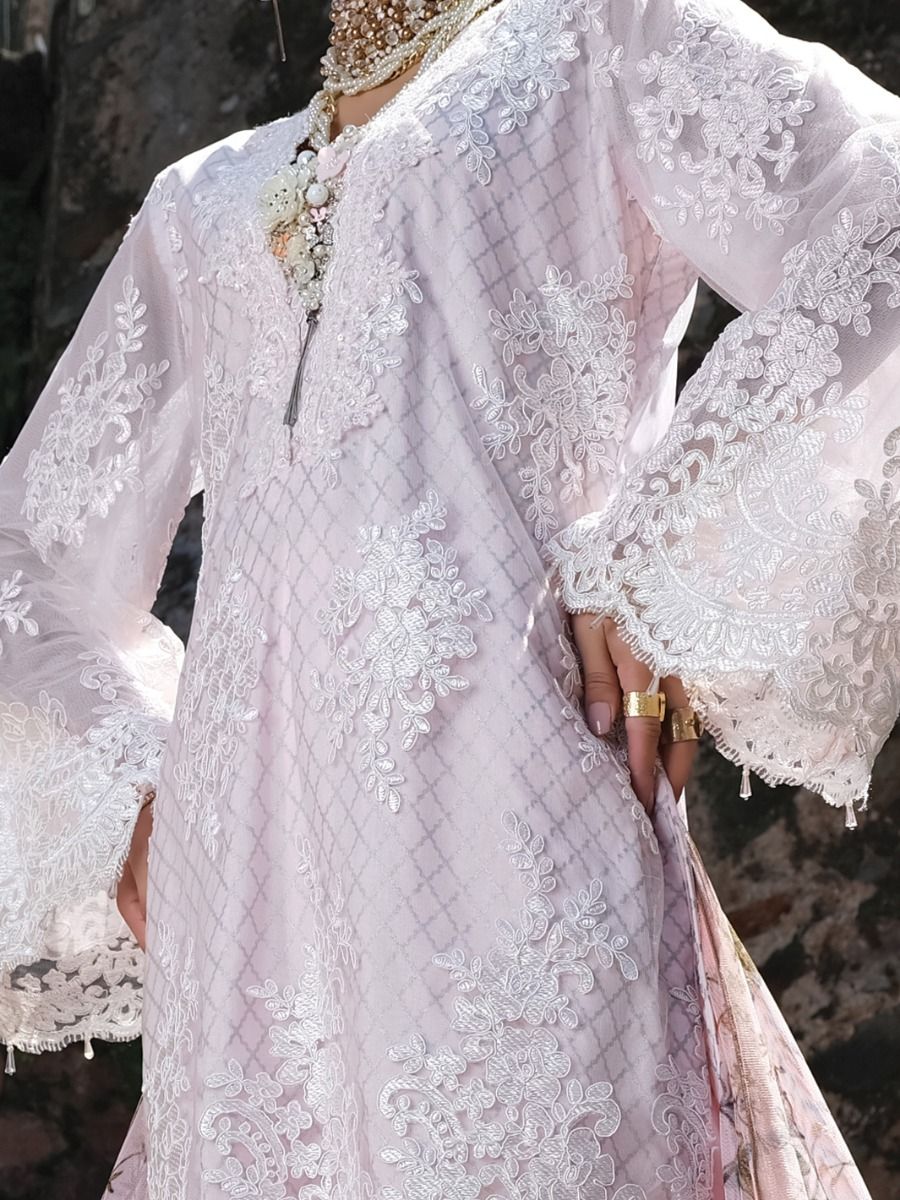 PINK NET 3PC UNSTITCHED | AL-3PS-LS-UN-US-301 V-4 2020 - Image 3