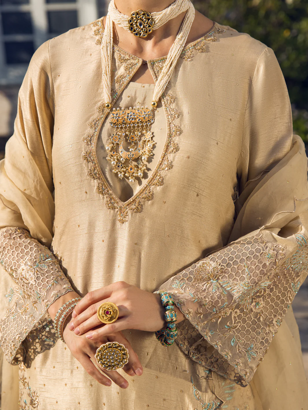 BEIGE DOLLA SILK 3PC STITCHED | AL-3PS-LS-US-399/FB-399A - Image 3