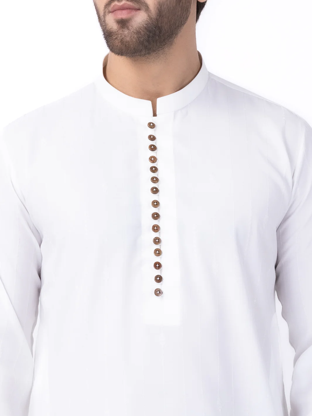 WHITE BLENDED KURTA | AL-K-1121A/JS-107-A8 - Image 2