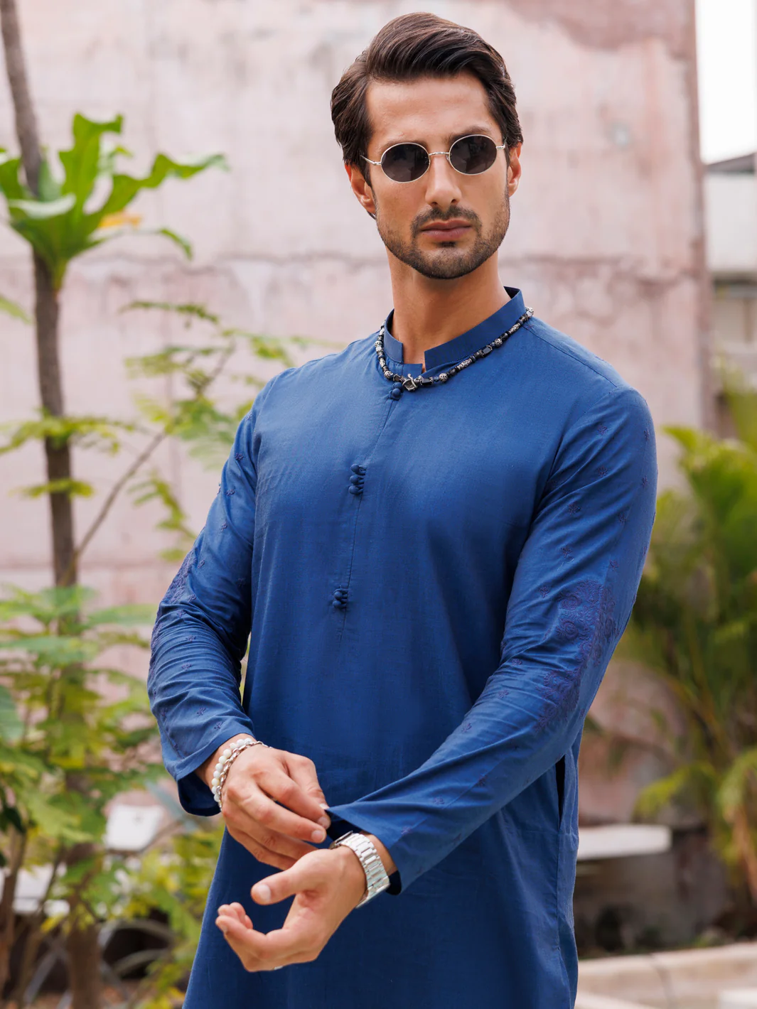 DARK BLUE COTTON KURTA | AL-K-1136/AM-6105A - Image 2