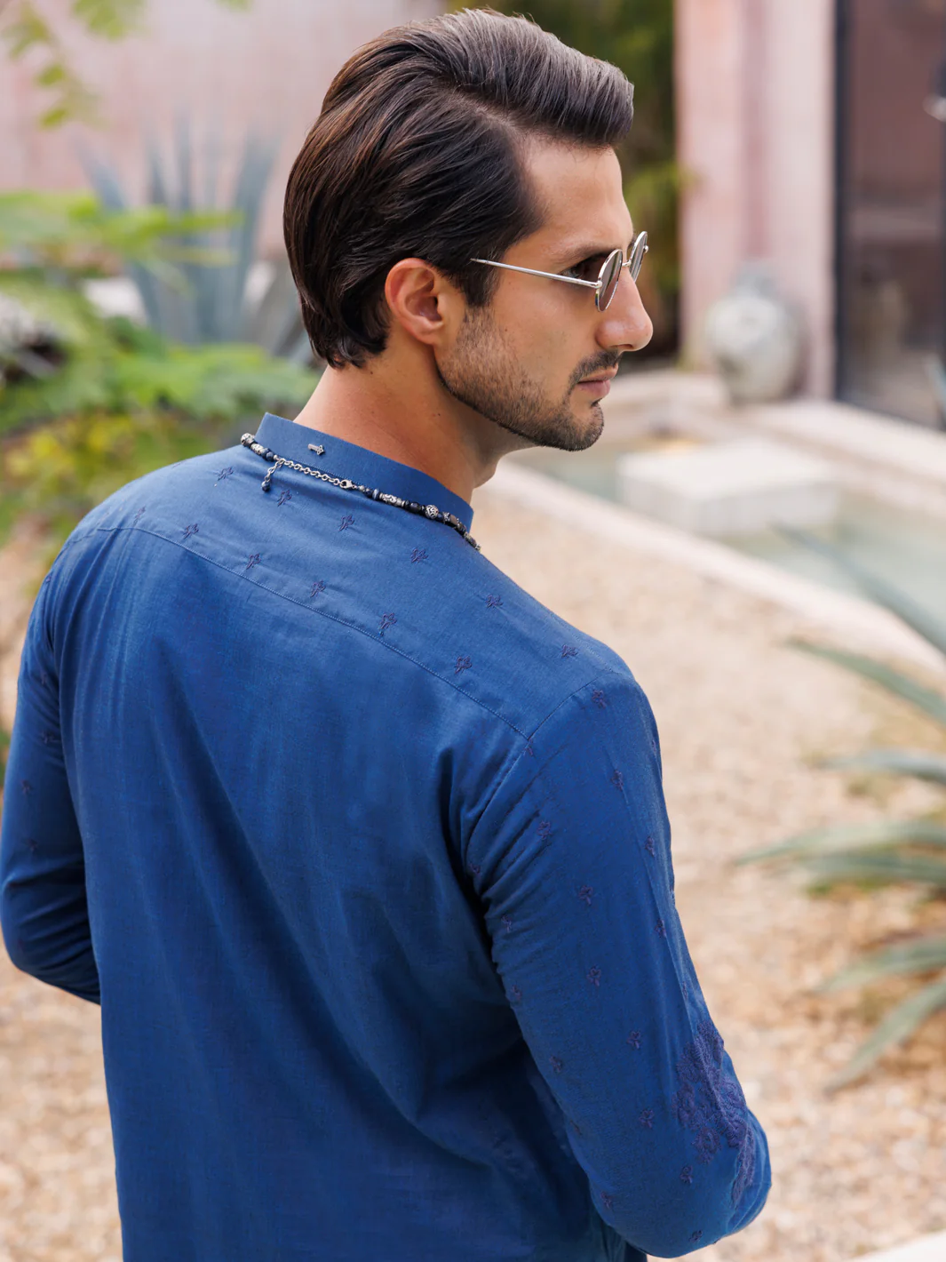 DARK BLUE COTTON KURTA | AL-K-1136/AM-6105A - Image 3