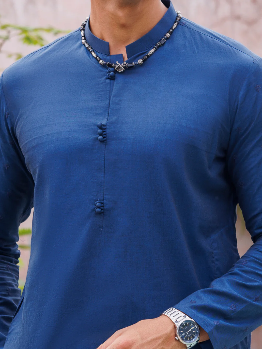 DARK BLUE COTTON KURTA | AL-K-1136/AM-6105A - Image 4