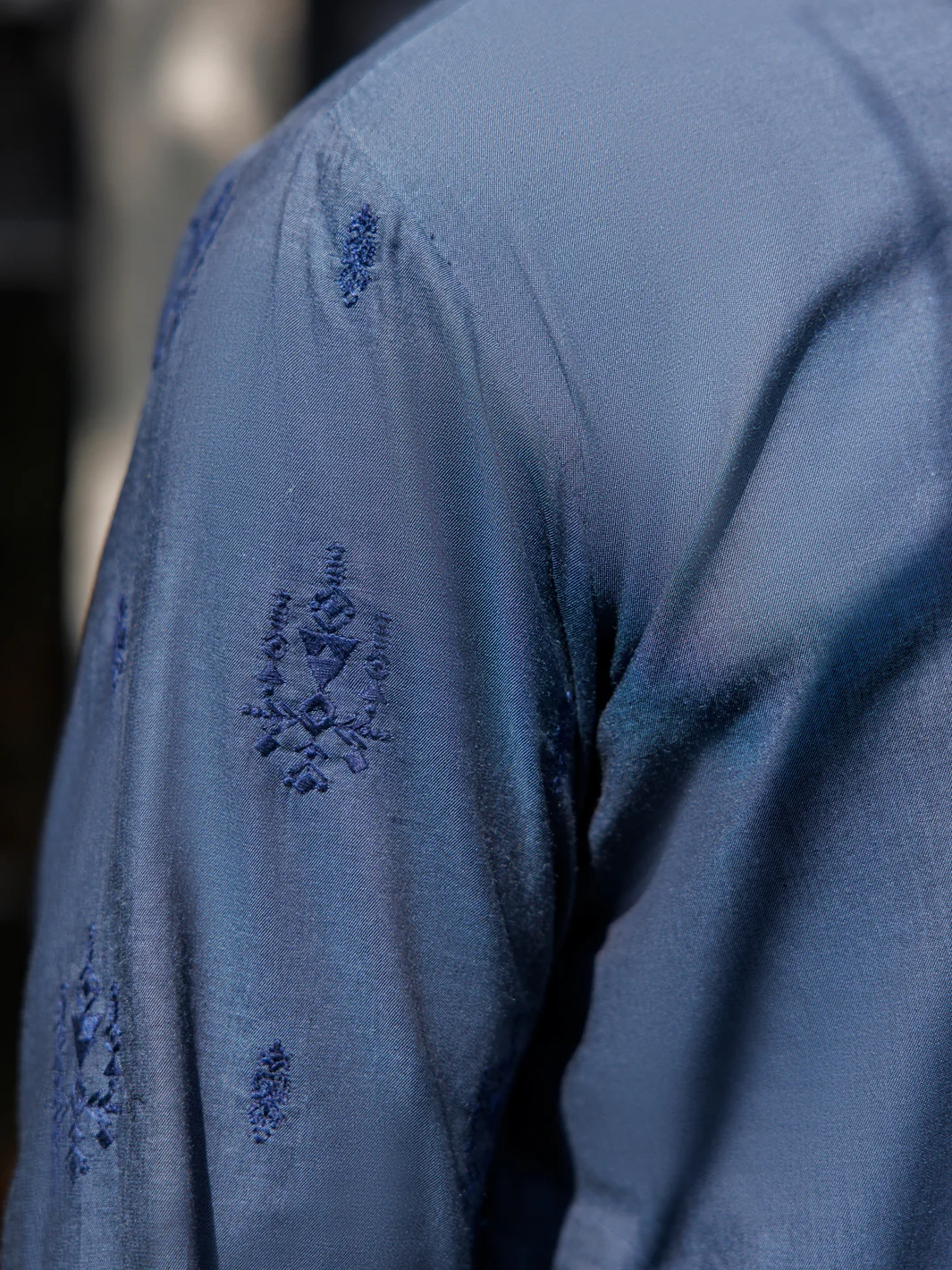 BLUISH GREY COTTON KURTA | AL-K-1137/AM-6105B - Image 2