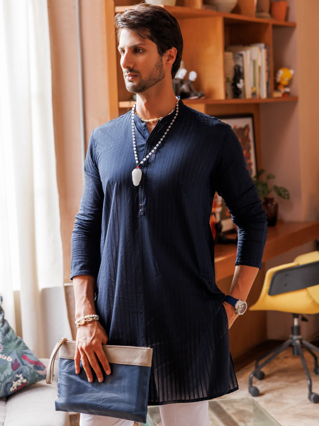 BL-MN COTTON KURTA | AL-K-1144B/AM-6154B - Image 2