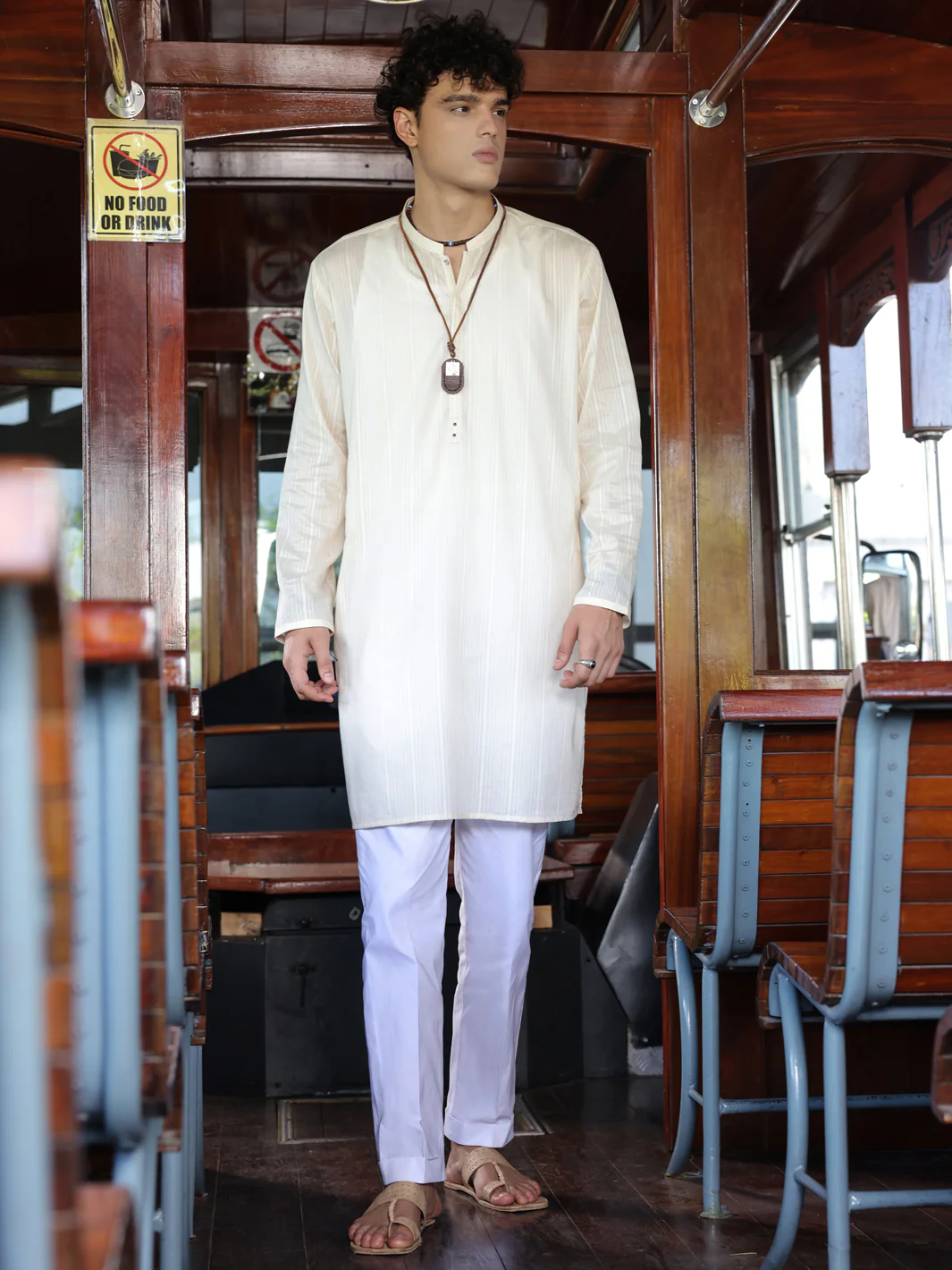 OFF WHITE COTTON KURTA | AL-K-1146B/AM-6156B