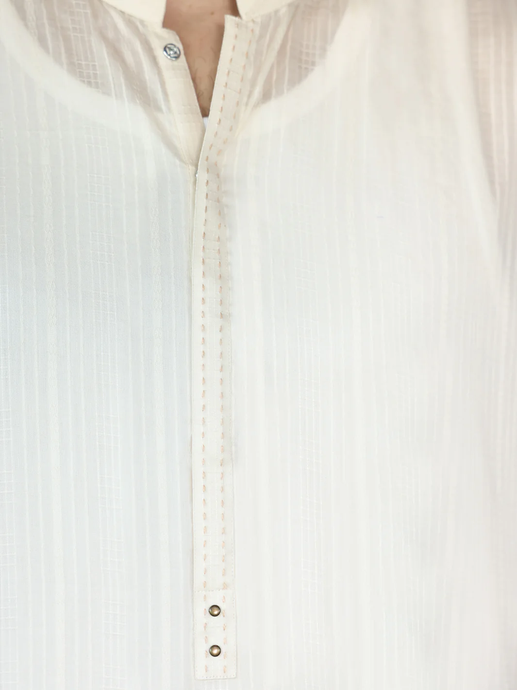 OFF WHITE COTTON KURTA | AL-K-1146B/AM-6156B - Image 3