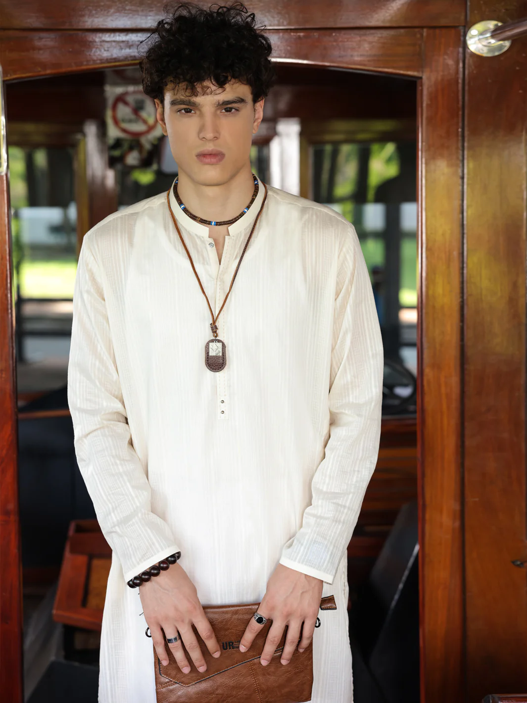 OFF WHITE COTTON KURTA | AL-K-1146B/AM-6156B - Image 4