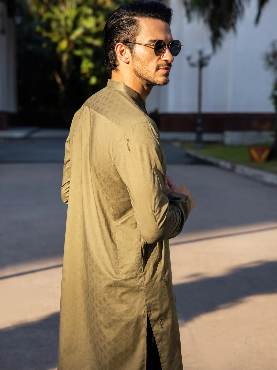 GREEN COTTON KURTA | AL-K-1147A/JJ-8748B - Image 3
