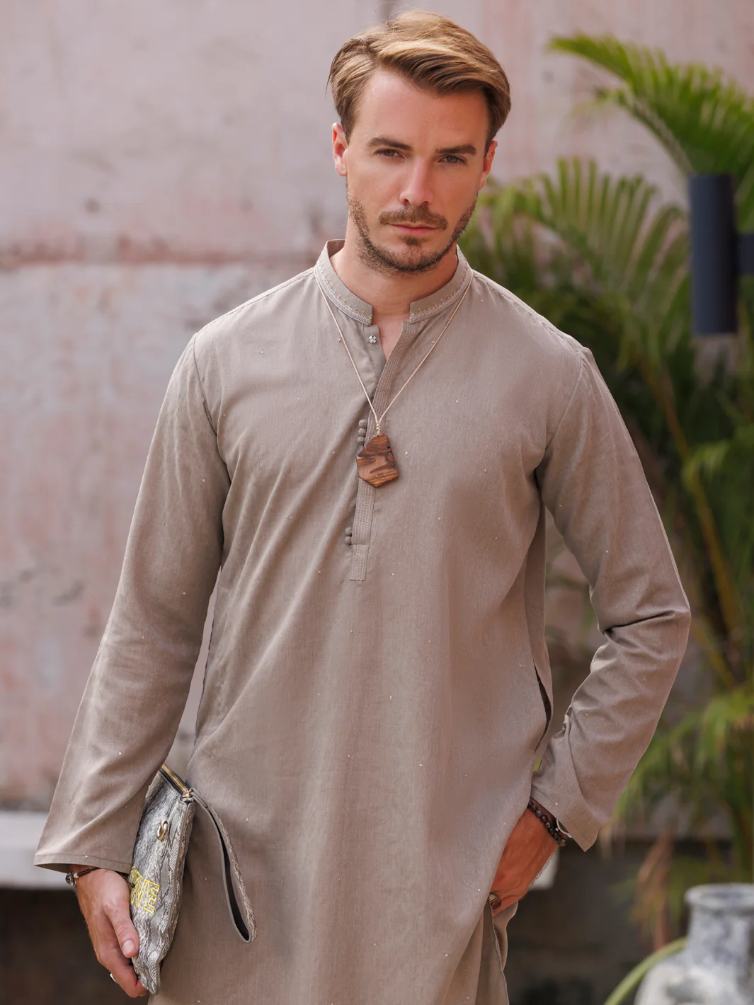 GREY BLENDED KURTA | AL-K-1149A/JJ-8615D - Image 2