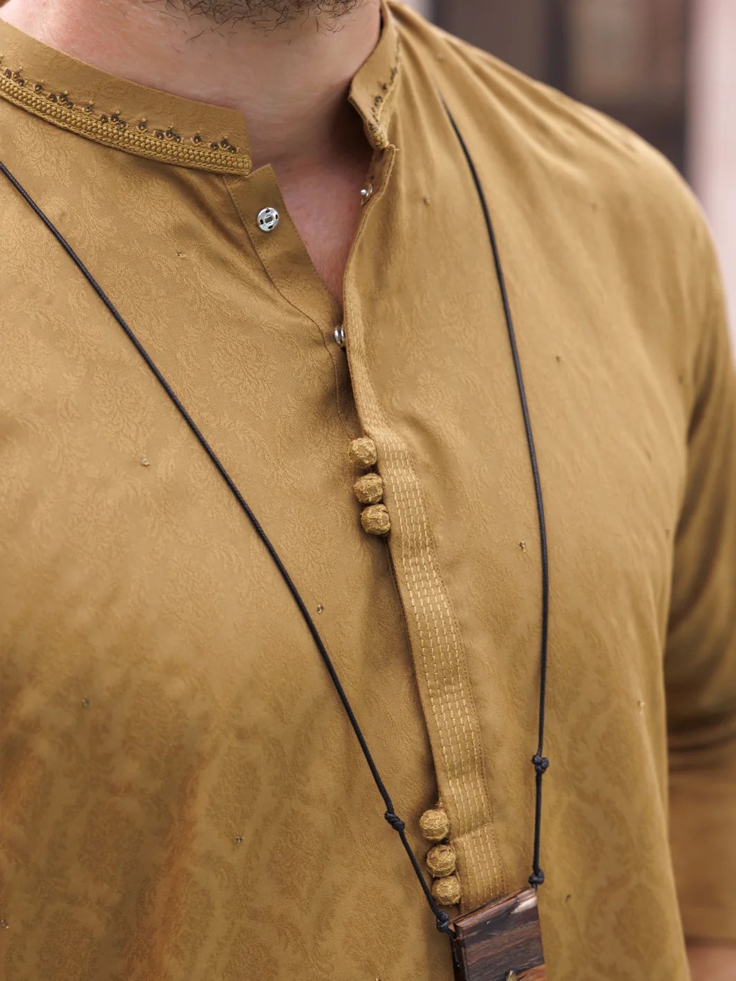 MUSTARD BLENDED KURTA | AL-K-1149B/JJ-8615E - Image 3