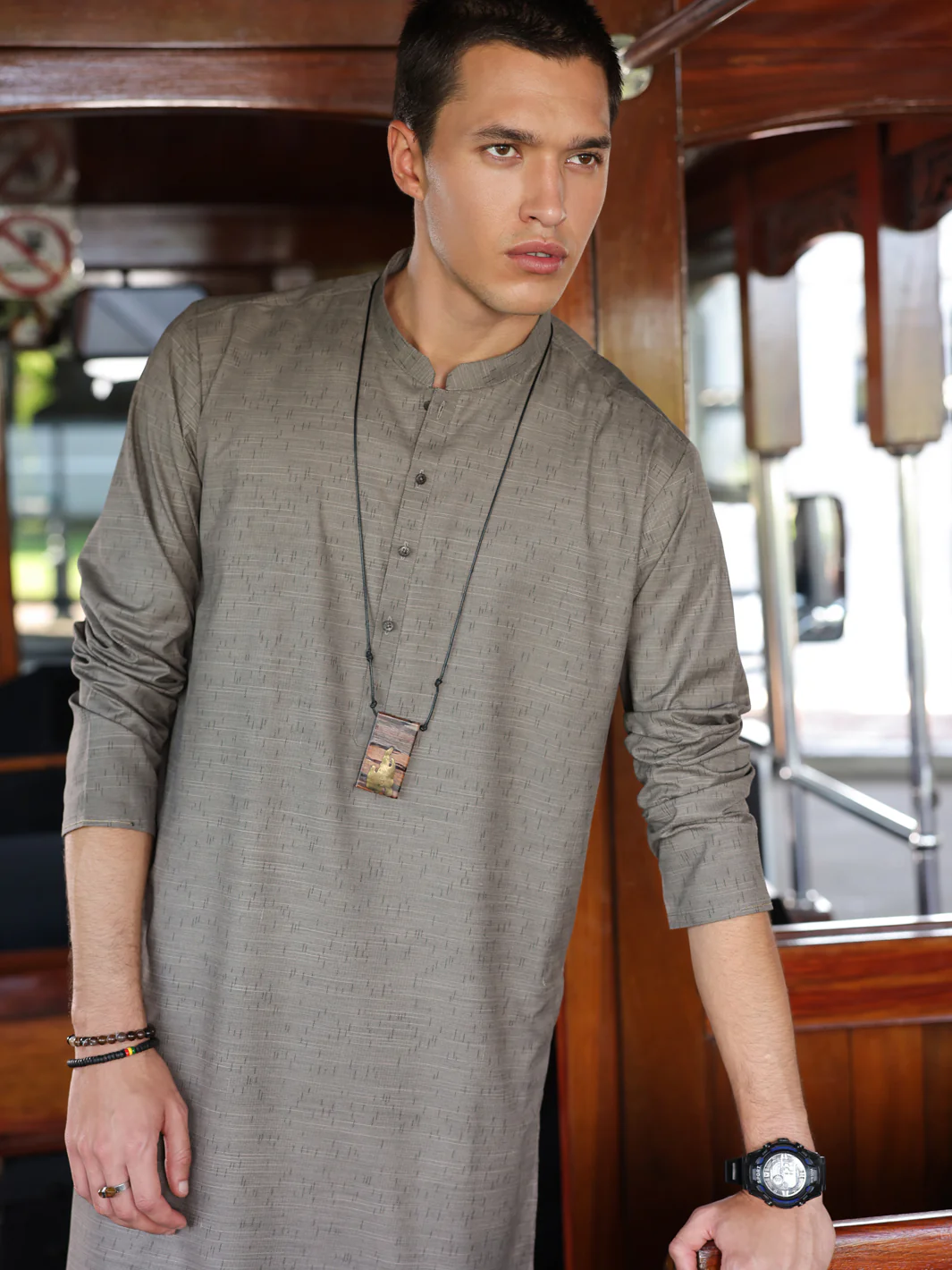 BROWN KURTA | AL-K-1150/AM-6123A - Image 3