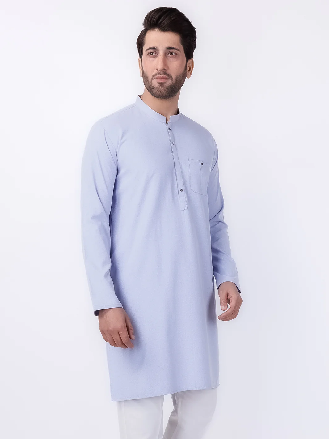 LIGHT BLUE BLENDED KURTA | AL-K-1153/AM-2145B - Image 2