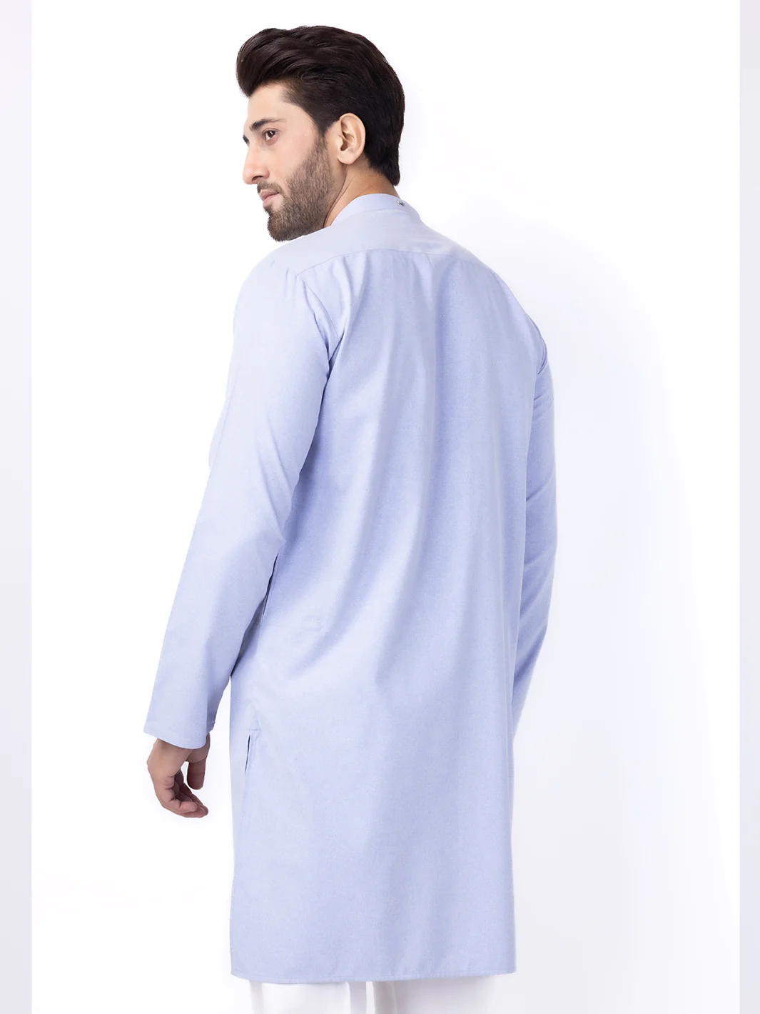 LIGHT BLUE BLENDED KURTA | AL-K-1153/AM-2145B - Image 3