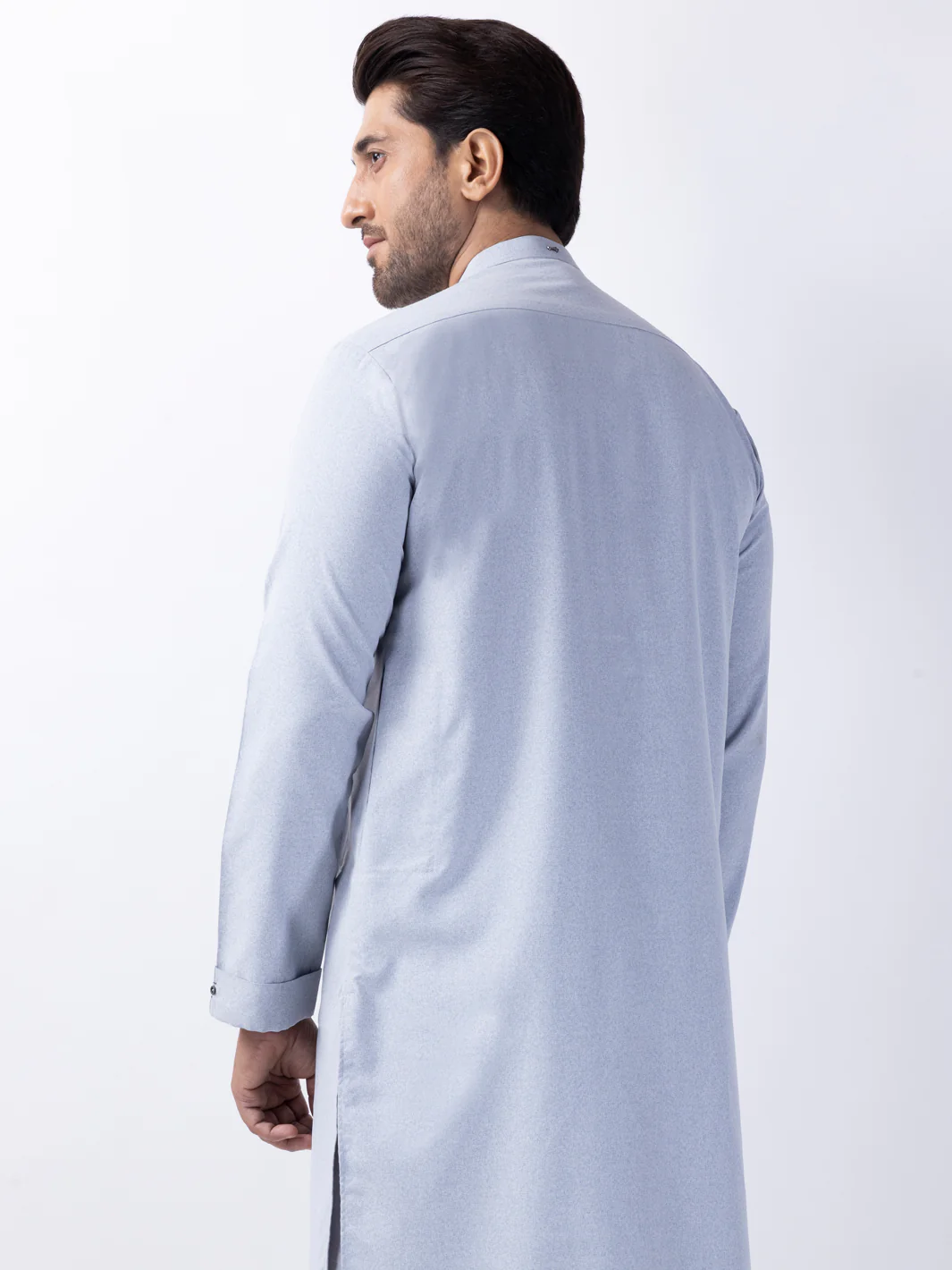 LIGHT GREY BLENDED KURTA | AL-K-1155/AM-2145A - Image 3