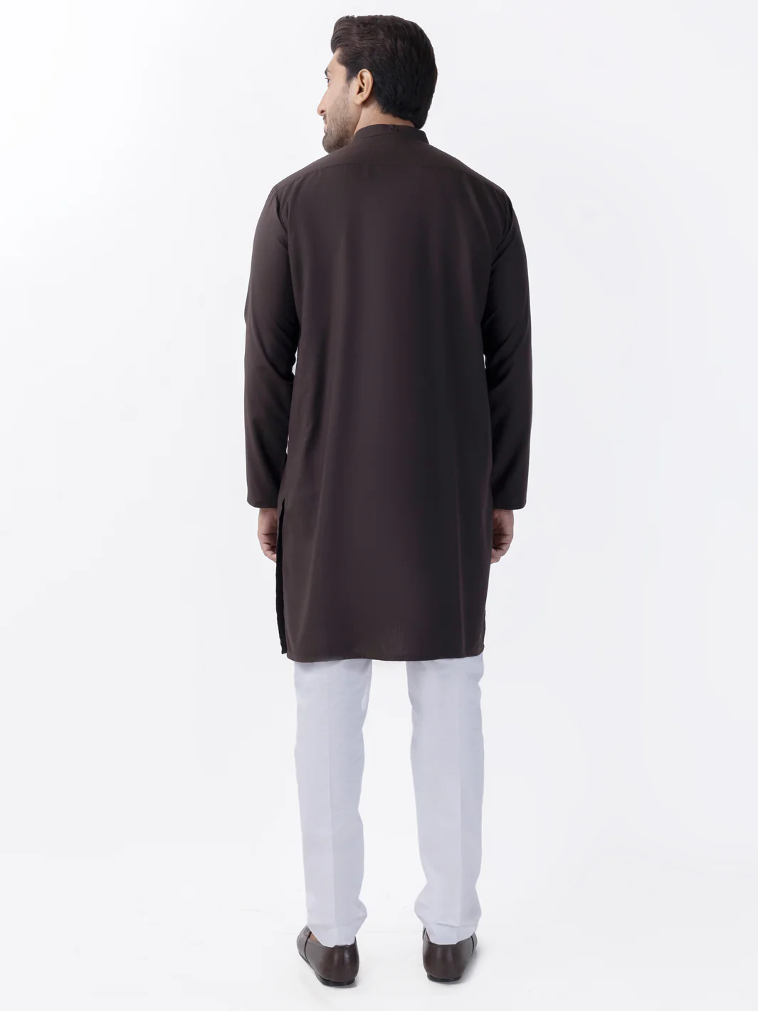 DARK BROWN BLENDED KURTA | AL-K-1159/AM-6189D - Image 3