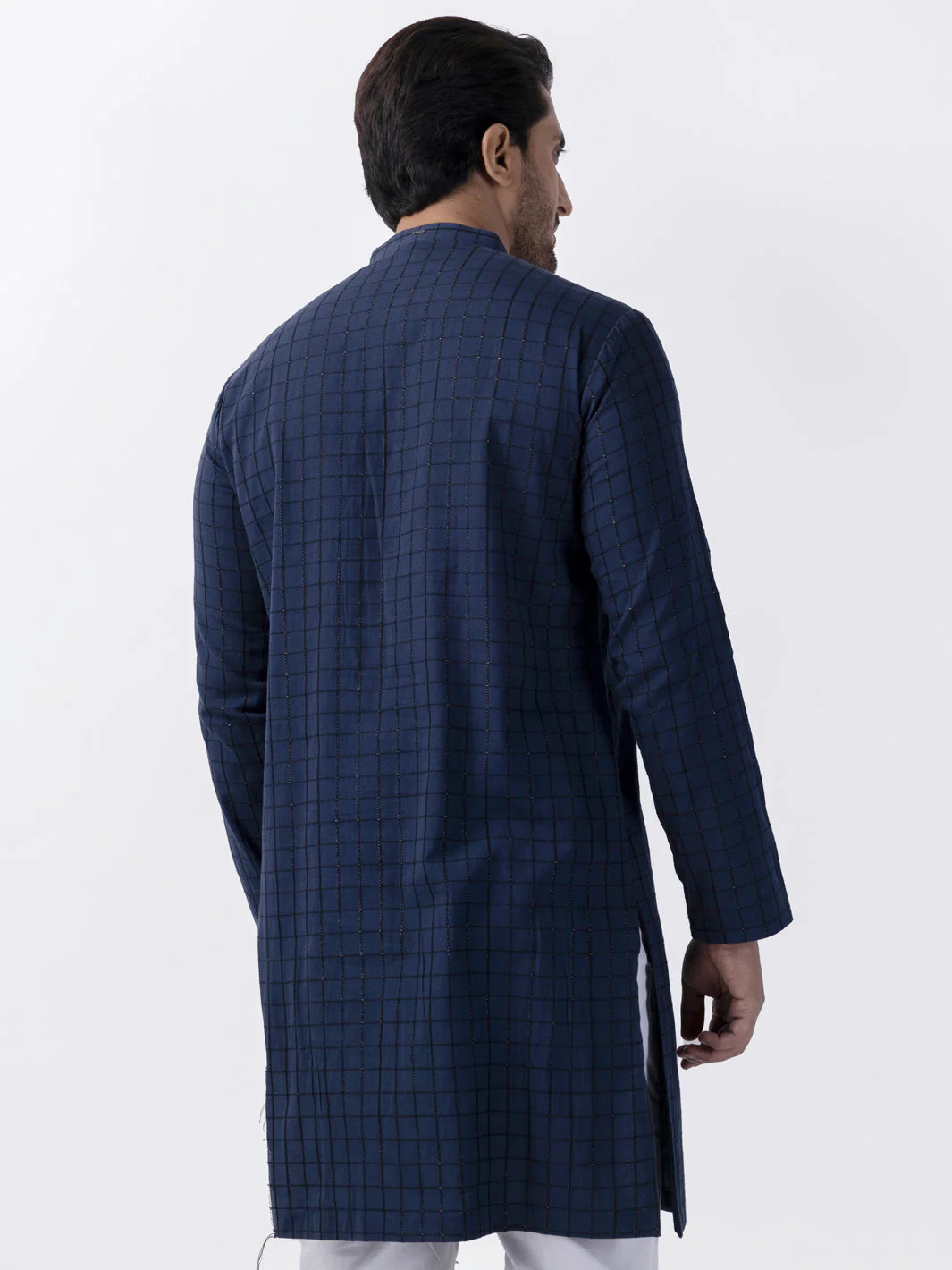 NAVY BLUE COTTON KURTA | AL-K-1165A/ALR-073C - Image 3